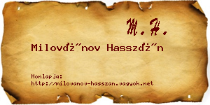Milovánov Hasszán névjegykártya